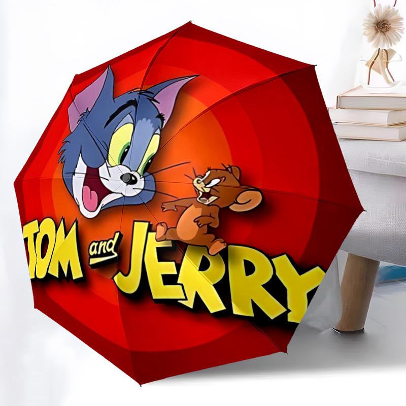 

1pc Tom, Jerry Automatic Open/Close Umbrella, Christmas Gift for Men Women, Daily Travel Outdoor Use yy251101184