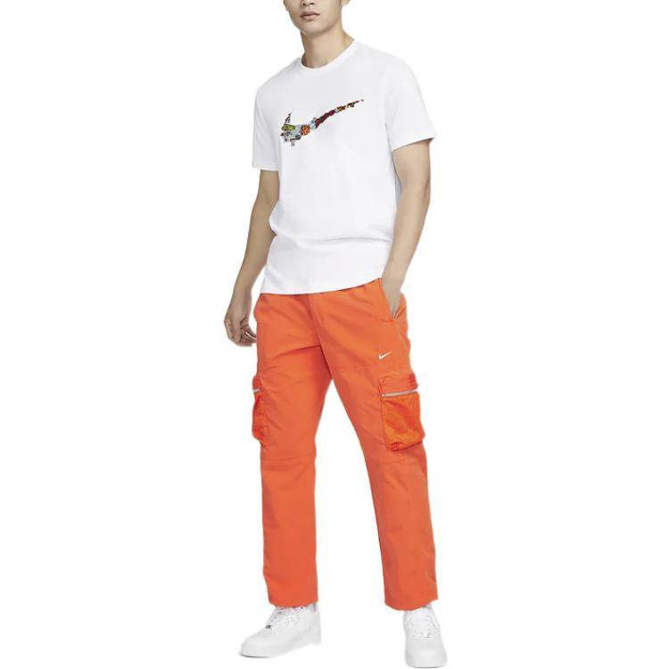 Nike Premium Solid Zipper Pocket Straight-Leg Cargo Pants Men Bottoms Orange DX7857-819