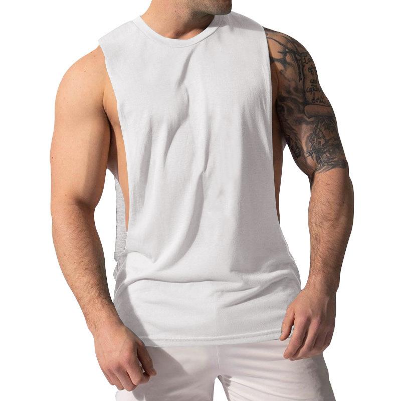 Esportes e Lazer Regata Cor Sólida Sem Mangas Camisola Camisetas Masculinas