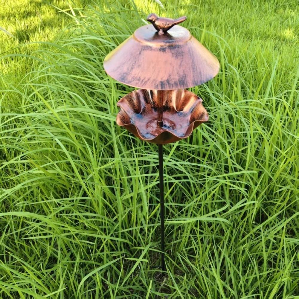 Large Capacity Bird Feeding Station Wavy Curved Petal Garden Bird Basin  Outdoor Decor