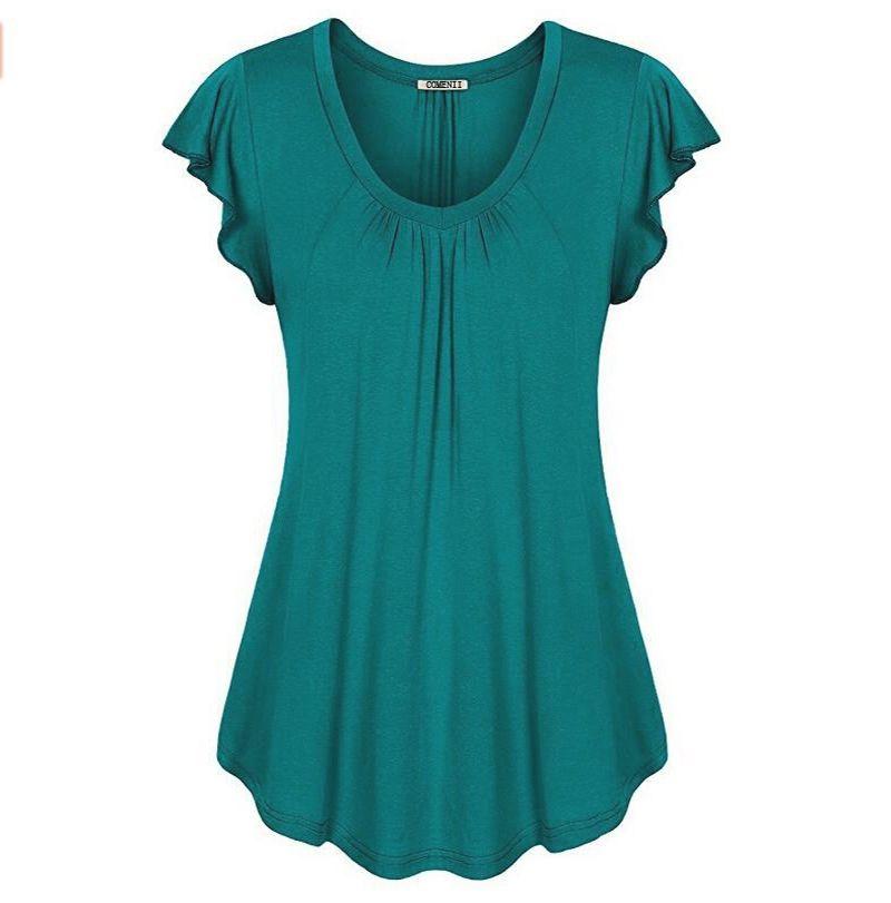 Plus Size Women's Summer Short Sleeve Blouse T Shirt Tops Casual Loose Tunic Tee For Effortless Style And Comfort