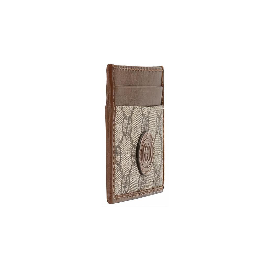 Gucci Interlocking G GG Supreme Canvas Card Holder For Unisex Daily Use