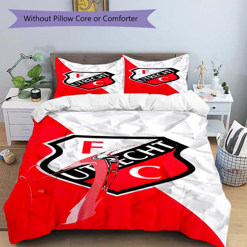 3pcs Duvet Cover Set (1*Duvet Cover + 2*Pillowcase, Without Core), FC Utrecht Print Bedding Set, Bedroom Decor, All‑Season, Gift