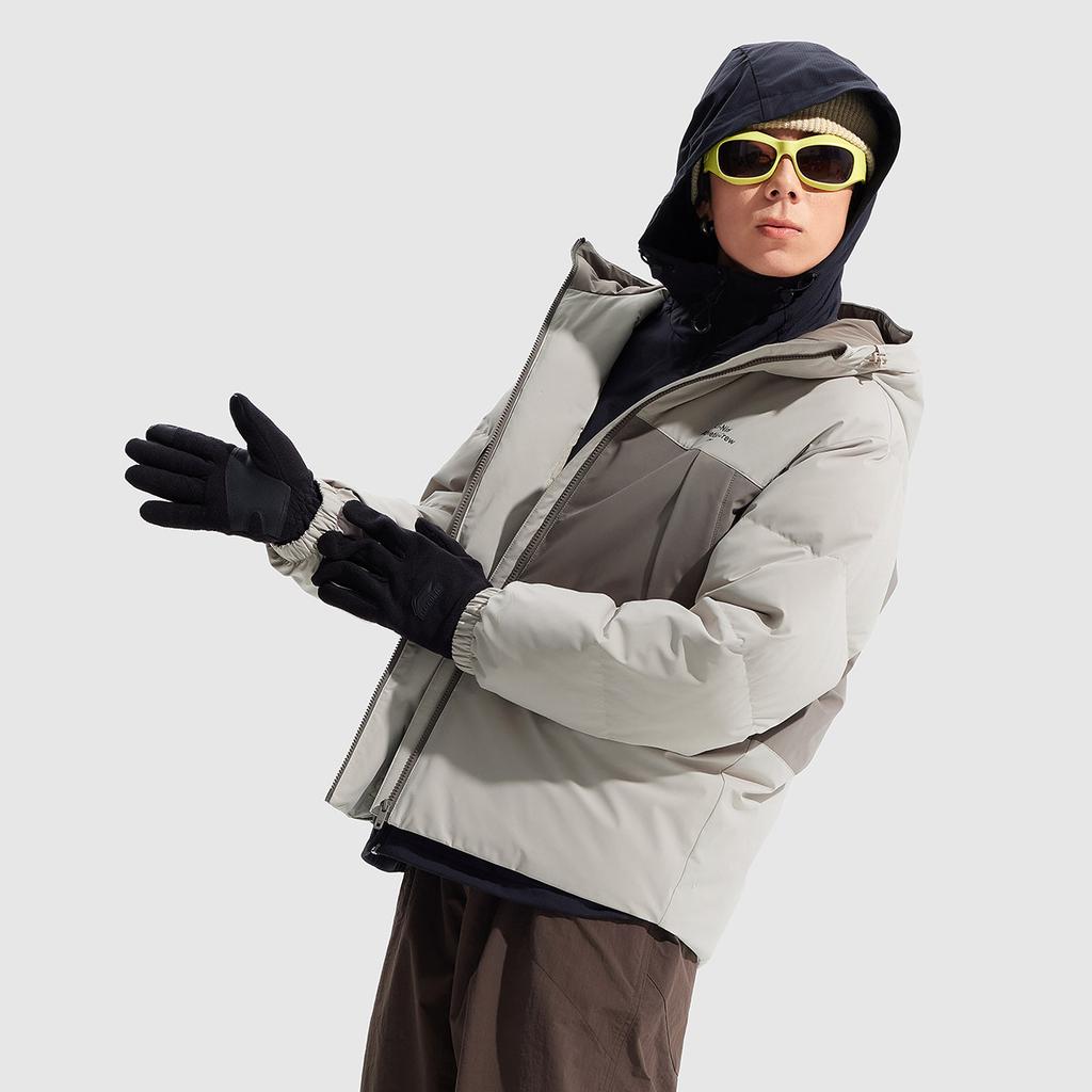 Li Ning Hot Pot Down Jacket Series Water-Resistant Infrared Warm Letter Casual Short Winter Down Jacket Men Jackets Dusty-Gray AYMU251-1