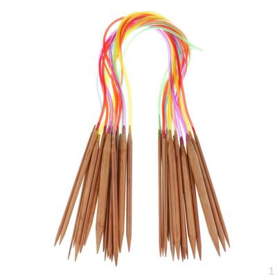 18Pcs Mixed Tube Circular Carbonized Bamboo Knitting Mm