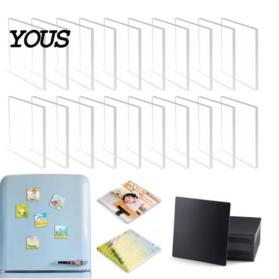 Magnetic Photo Frame Set 10/20/50Pcs DIY Fridge Magnet Kit, Clear Acrylic with Adhesive Backing, Custom Picture Making for Crafts Craft