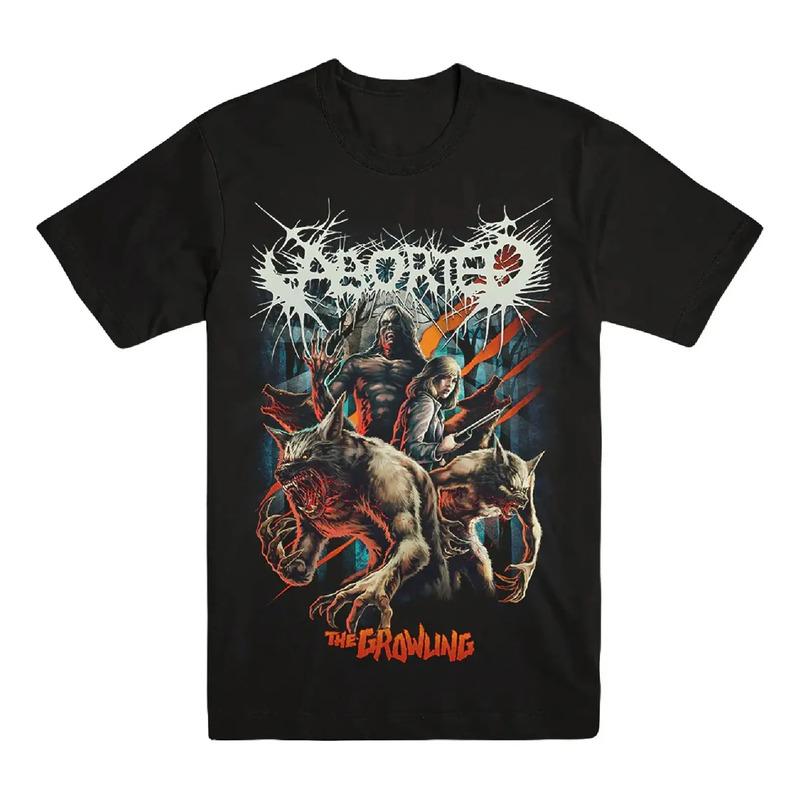 Camiseta Retro Aborted The Growling Negra De Manga Corta All S