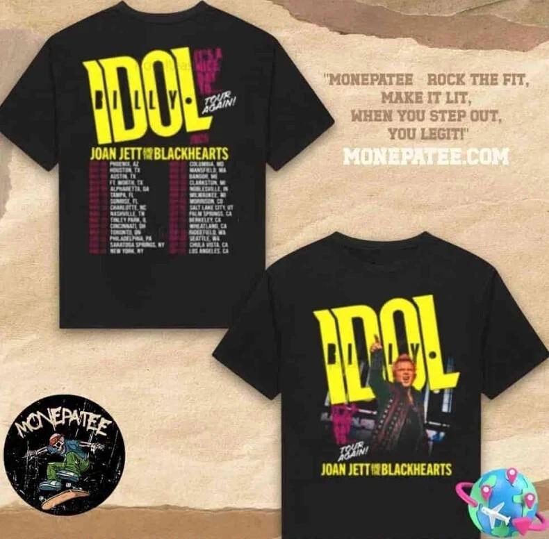 Billy Idol It s A Nice Day To Tour Again 2025 Joan Jett Two Sides TShirt Unisex T-Shirt XXXL