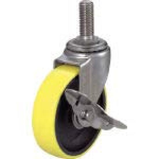 

TRUSCO Полиуретановое стальное поворотное колесо S TYST-100NUES Ввинчивающееся антистатическое колесо, Фитинги, В комплекте, 100