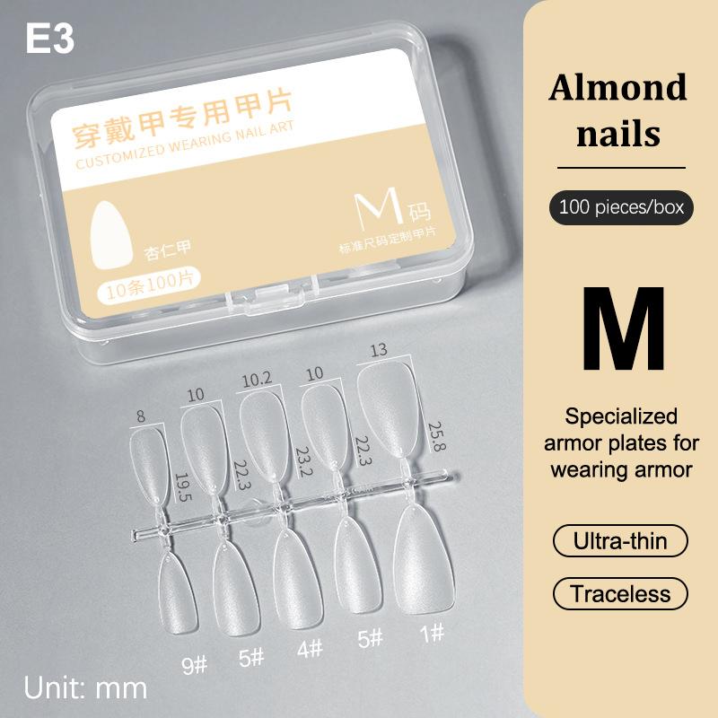 100Pcs/box Single Size Full Cover Nail Tips Clear Press On The Tip Nail Matte False Nail Tips Nail Extension Art Salon