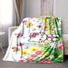 1Pc Hello Kitty Garden Flannel Blanket, Soft And Comfortable, Casual Warm, Camping Travel, Christmas, Halloween Xmas Gift Y1343