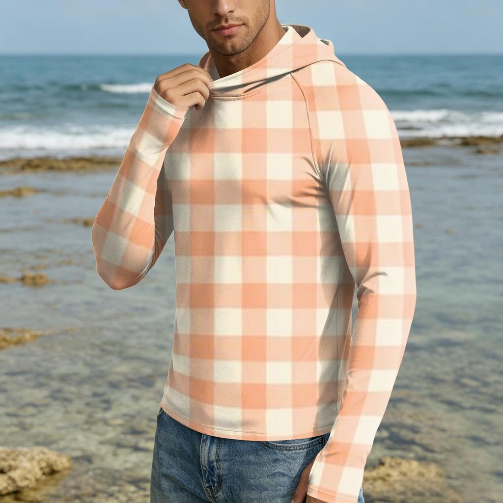 Herren UPF50+ Sonnenschutz-Kapuzenpullover Leichte Schnelltrocknende Langarm-Kapuzenjacke für Outdoor-Aktivitäten mit Atmungsaktivem Stoff und Bequemer Passform