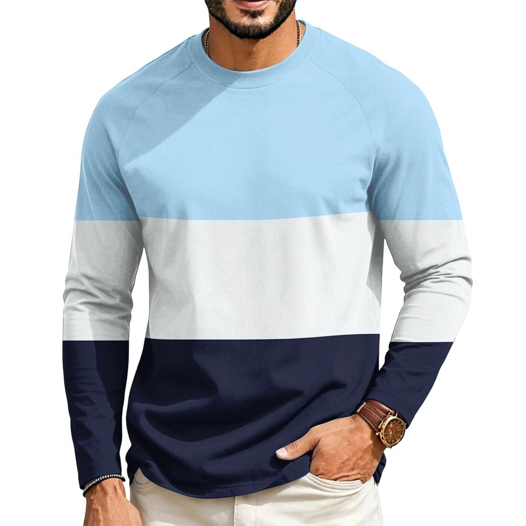 Herren Raglan Langarm T-Shirt mit Rundhalsausschnitt Lässiges T-Shirt für den Alltag
