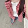 Red Plaid Women's Workwear Shirt - Spring/Summer 2025 Collection