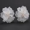 Large White Flower-Shaped Handmade Stud Earrings for Summer or Wedding Dresses