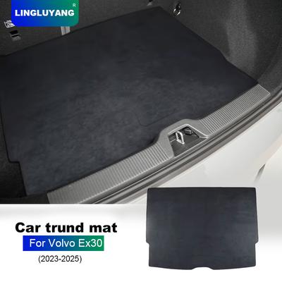 For Volvo EX30 2024 2025 Decal Flannel Suede Rear Trunk Pad Accessories Anti-dirty Cargo Liner Mat Cover