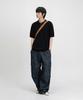 LEMAIN SECOND Linen-Like Oversized Washable Collared Short Sleeve Knit [Black]