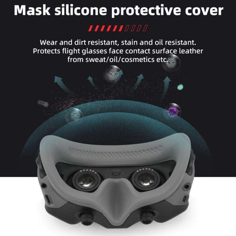 Silicone Anti-Sweat Face Eye Pad Cover Pressure-relieving Head Strap Headband for DJI Avata FPV Headset Accessories