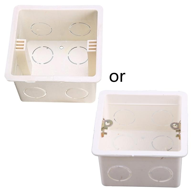 80x80 PVC Junction Box Wall Mount Cassette For Switch Socket Base Bottom Box Electrical Box Accessories