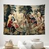 Vintage Renaissance Tapestry Wall Hanging European Style Art Decor Boho Living Room Picnic Scene Fabric Canvas