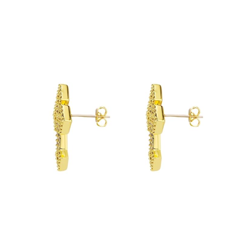 Dainty Crosses Designs Copper Ear Studs Elegant Everyday Jewelry Stylish Rhinestones Crucifix Ear Accessories