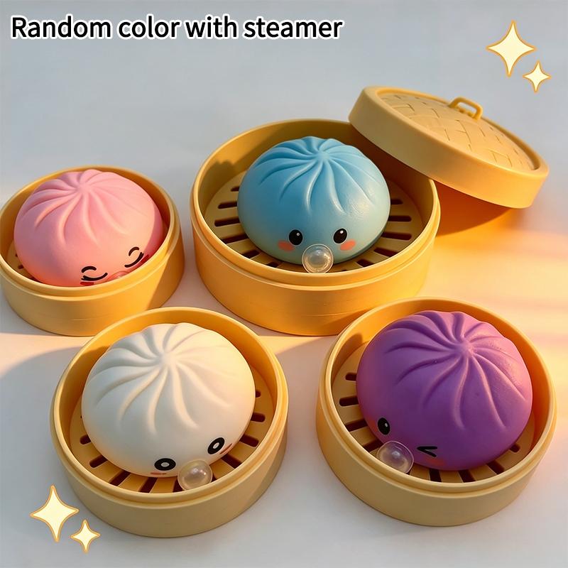 Peluche a Forma di Raviolo Misterioso Giocattolo Fidget Ornamento Panino Raviolo Sfera da Spremere Sollievo dallo Stress Giocattolo Ornamento a Rimbalzo Lento