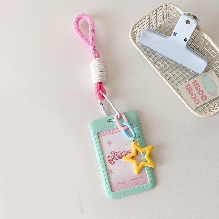 Lovely Kpops Photocard Holder with Keychain,Star Photo Card Sleeve ID Bank Credit Card Holder Protector Gifts for Womens