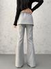 Women's High-Waisted Wide-Leg Flared Pants, Slimming Drapey Casual Look