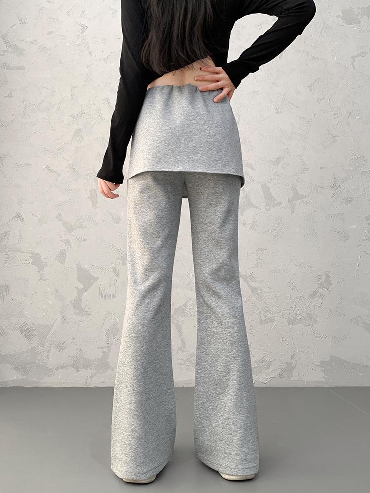 Women's High-Waisted Wide-Leg Flared Pants, Slimming Drapey Casual Look