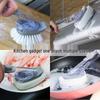 Multifunctional Automatic Liquid-Dispensing Kitchen Cleaning Brush