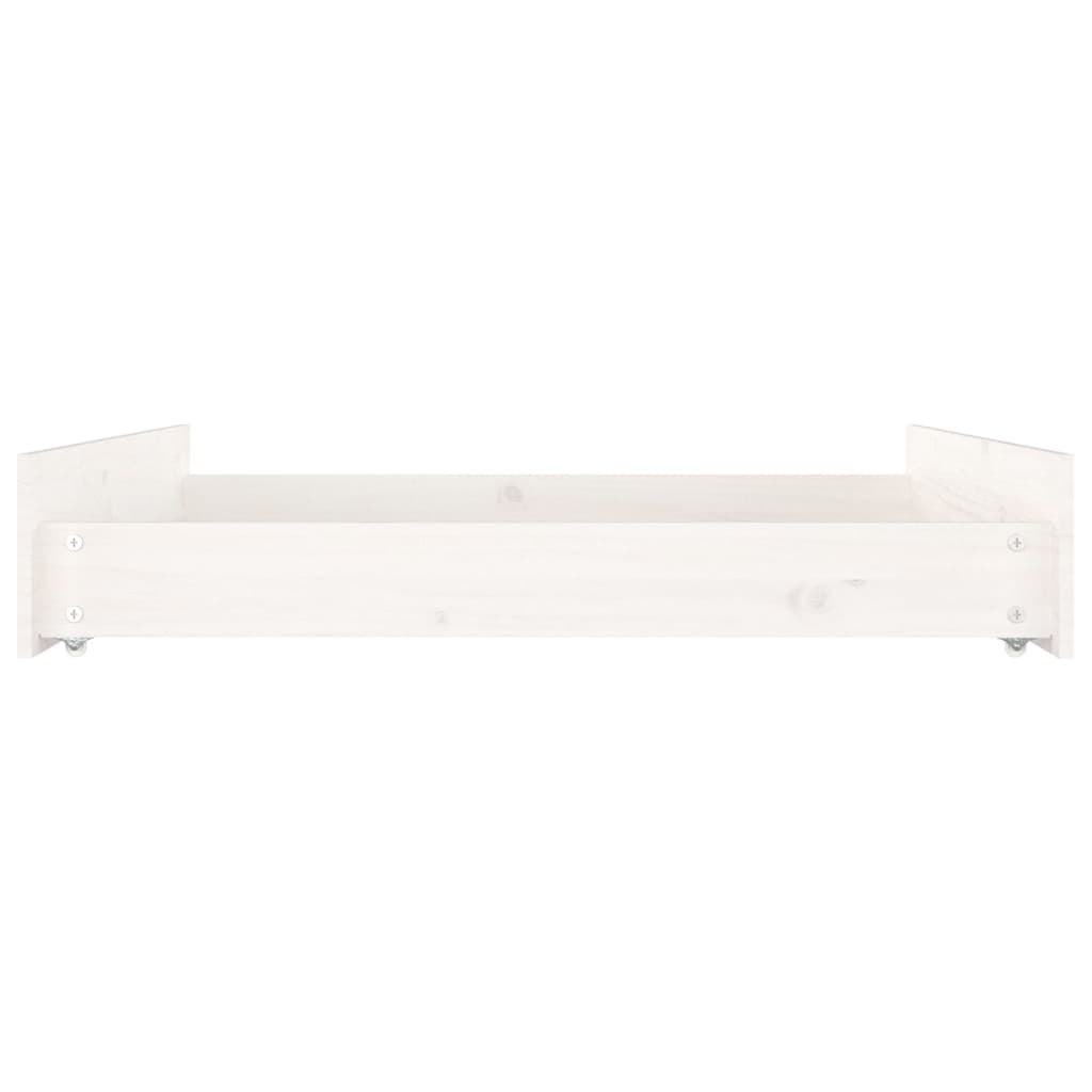 Vidaxl Under-Bed Drawers, 2 Pcs, White, Solid Pine Wood