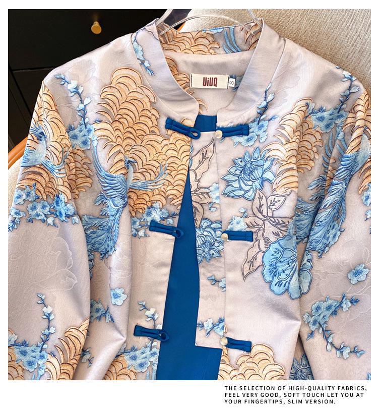 Silk Jacquard Satin Plus Size Oriental Vintage Jacket
