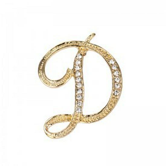 

Элегантная брошь-алфавит со стразами: Унисекс Модный Аксессуар-Значок