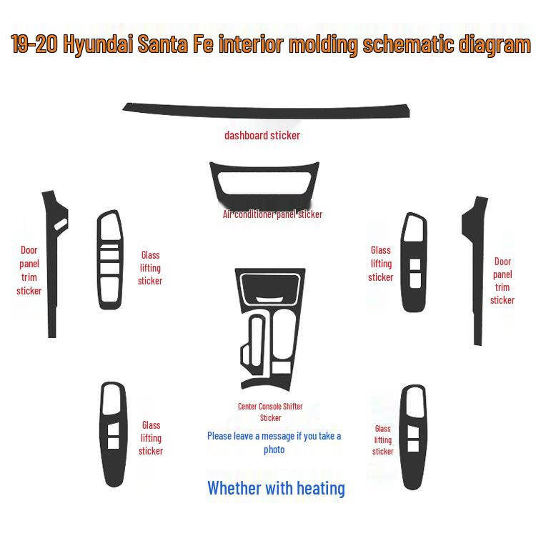 Dekor z uhlíkových vláken pro řadicí páku pro 19-20 Hyundai Santa Fe interiér