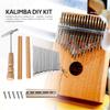 Thumb Piano DIY Parts with Keys Bridge Tuning Hammer Kit Musical Enjoyable Instrument Supplies for 17 Keys