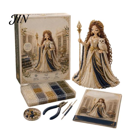 Beginner Beading Set Divine Beaded Goddess Kit, 3D DIY Bead Craft Colorful Kit Art Project with Beads for Adults Teens Women Handmade Gift