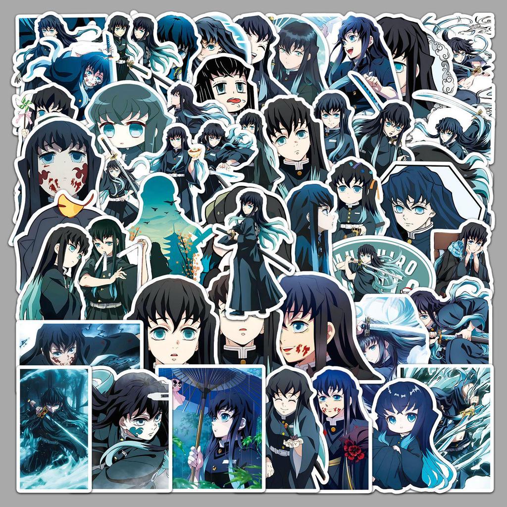 50pcs Tokito Muichiro Demon Slayer Anime Stickers - Graffiti Style for Phone & Luggage