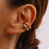 Uworld Minimalist Stainless Steel Ear Clip Silver Gold Mixed Rust Proof Metal Gold Silver Color Stylish Daily Jewelry Bijoux