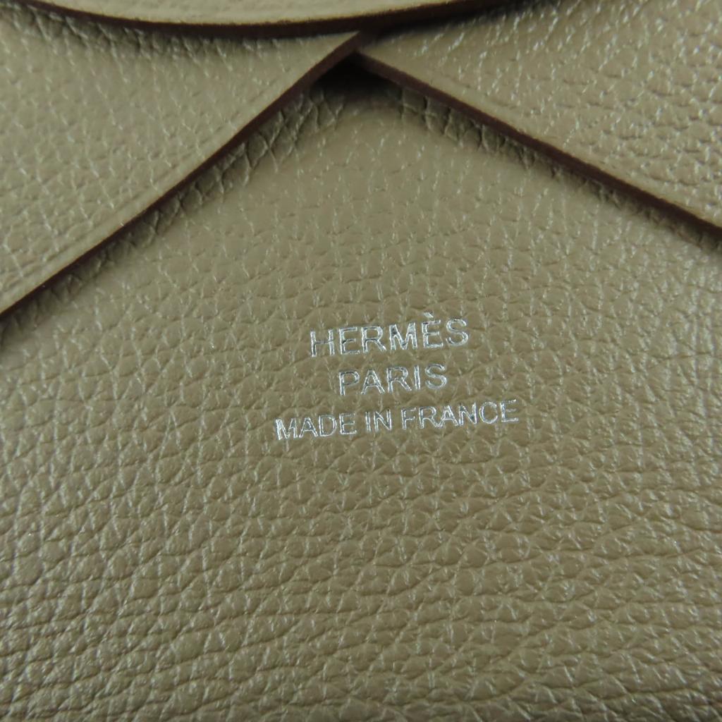 Pristine HERMES Coin Case Calvi Duo Card Case Evercolor Leather Women Used