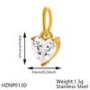 Popular Stainless Steel Heart-Shaped Zircon Pendant - DIY Jewelry Charm