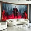 Kratos God Of War Wall Tapestry Aesthetic Wall Hanging Printed Fabric Blanket Decorative Tapestries for Bedroom Living Room Home Decor