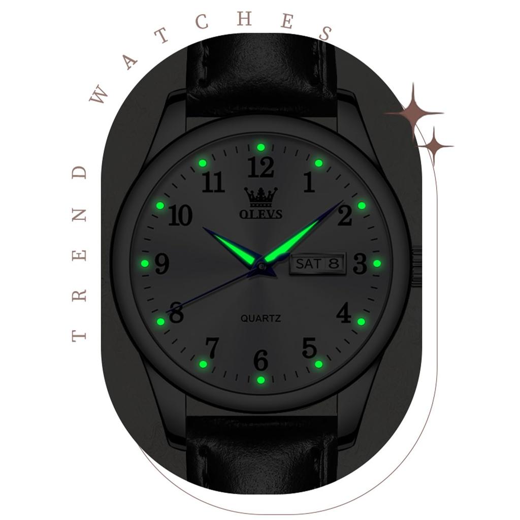 OLEVS Watch Waterproof Ladies Popular Arm Watch Quartz Watch Quartz Fashion Business Stylish Watch Silver Dial Cute Watch Leather Band White Silver
