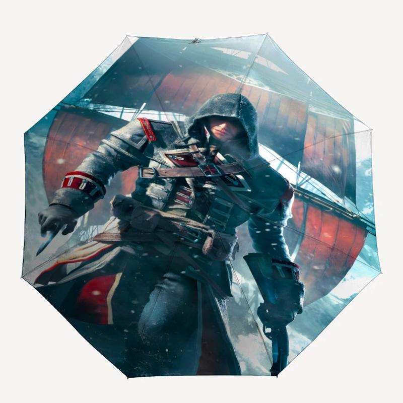 1pc Assassin's Creed Umbrella, Sun Protection, And UV Shielding. It Has Eight Sturdy Ribs for Outdoor Use And Perfect As a Holiday Gift