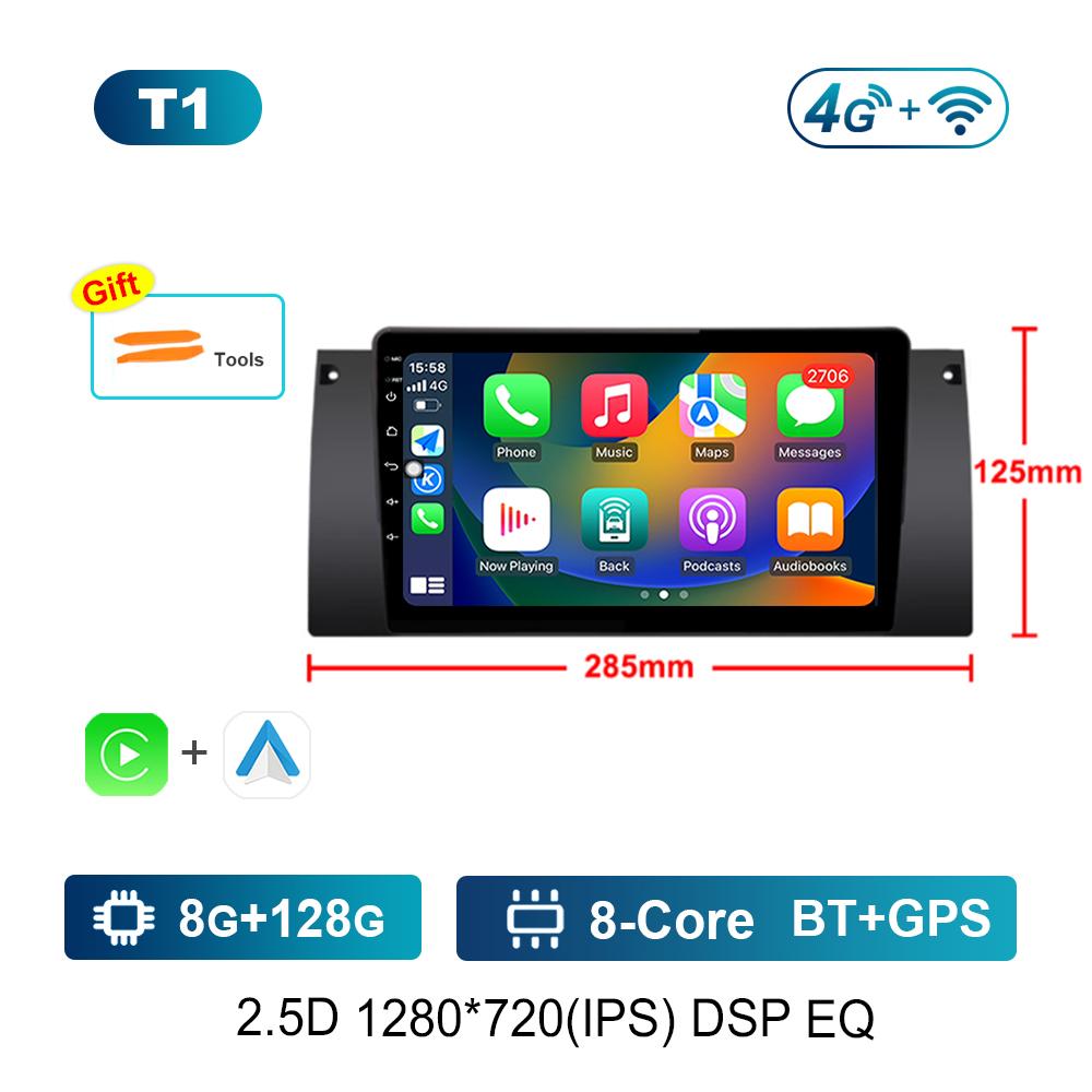 9 Inch Android OS Carplay Car Radio Multimedia Player for BMW E53 X5 2000 - 2007 GPS Navi WiFi IPS Touch Screen DSP Stereo 4G BT