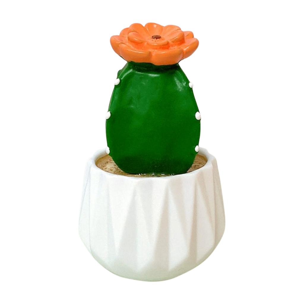 Mini Artificial Cactus and Bonsais Figure Resins Succulent Faux Potted Plant Figurine for Home and Office Desktop Decors