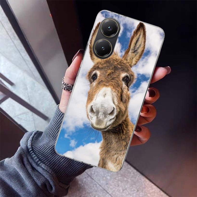 Funny Donkey Phone Case For Xiaomi Poco X5 X6 X7 Pro F7 Ultra M7 Redmi 15C 15 13C 13 12C 12 10 10C 10A 9 9C 9T 9A Cover Poco X3