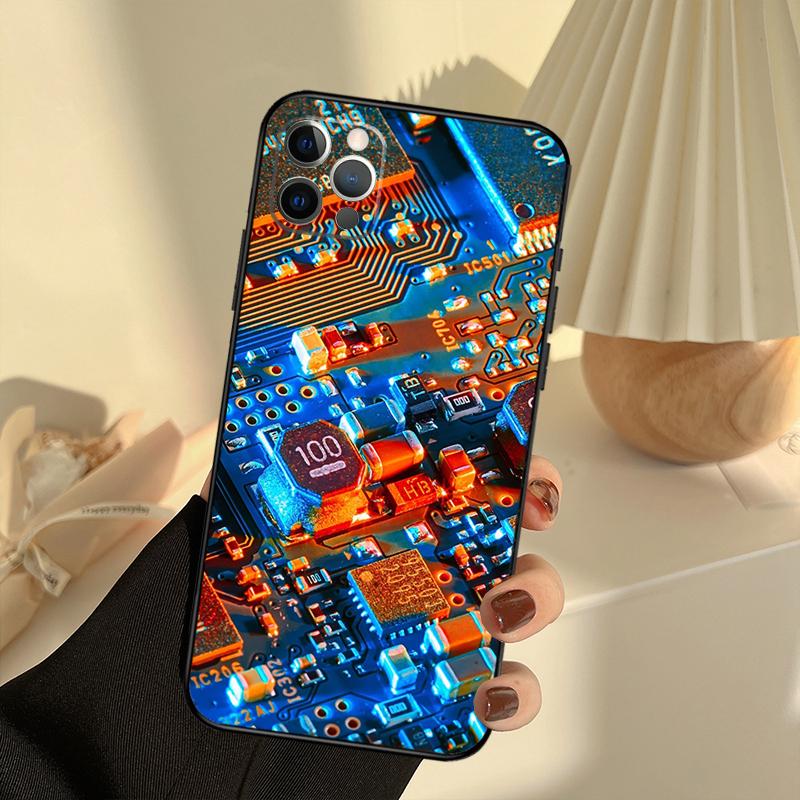 Technology Men's Luxury Case For iPhone 11 12 13 14 15 16 Pro Max Cover For iPhone 13 12 Mini XR X XS Max Plus