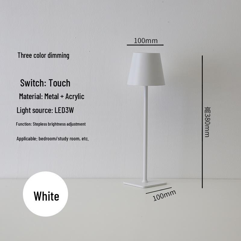 Современная минималистичная настольная лампа на высокой ножке - Кованый железный прикроватный ночник и украшение 2.5W