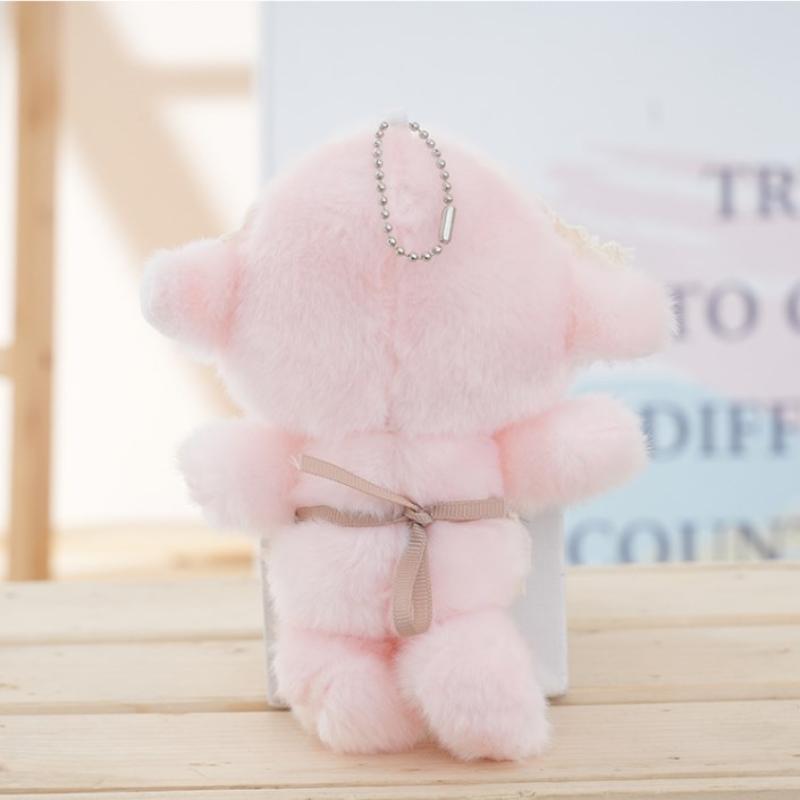 Little Sheep Plush Keychain Adorable Fluffy Animal Stuffed Doll Pendant Unique Gift for Children Friends