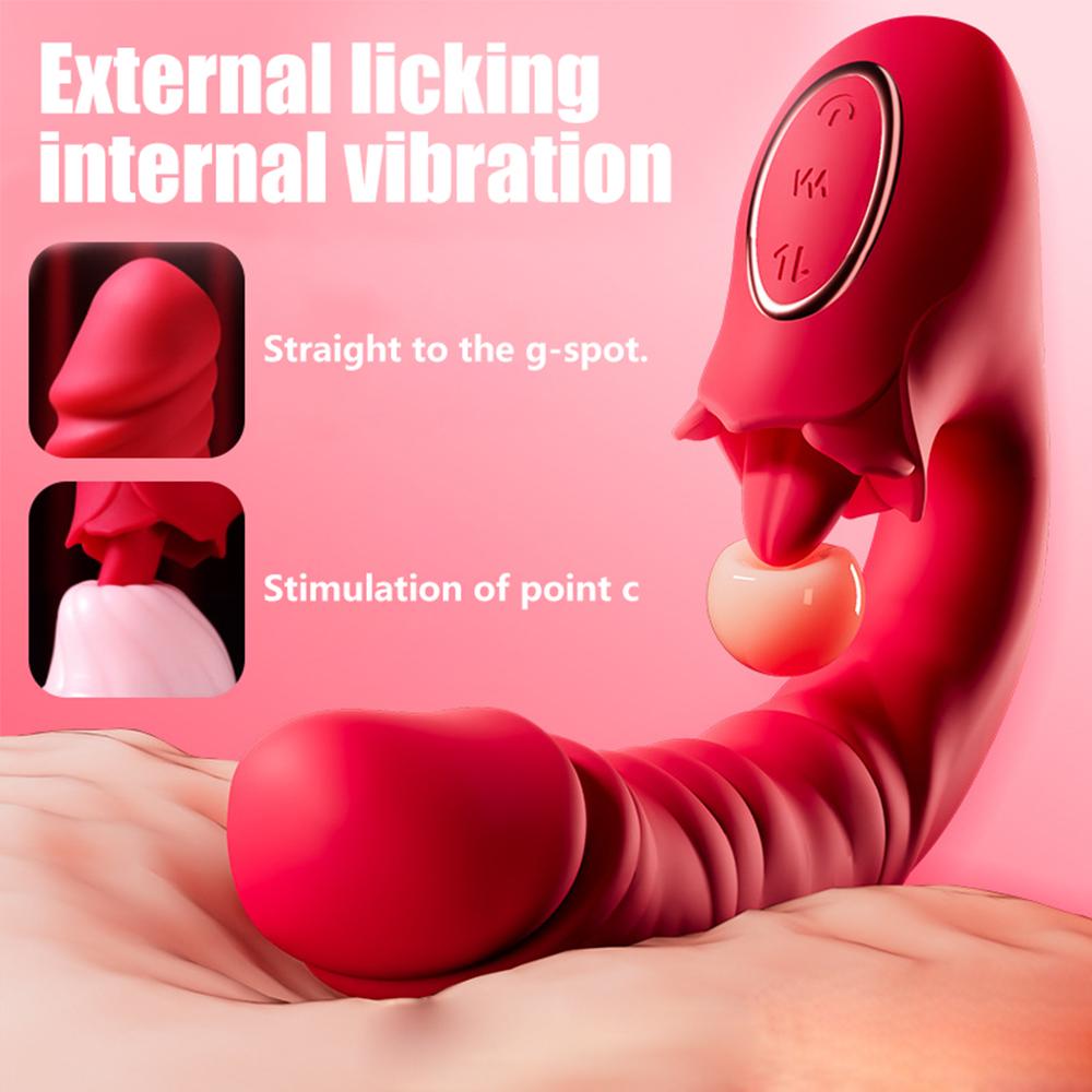 Clitoral Licking Tongue Vibrator for Women Realistic Dildo Vibrator G Spot Stimulator Couples Play Women Vagina Clit Blowjob Oral Clitoris Stimulator